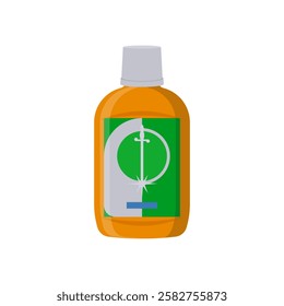 Antiseptic Bottle, Medicine Flat Vector Illustration - Isolated
