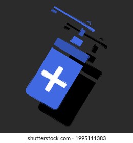 Antiseptic brush strokes isolated on gray background. Vector illustration.