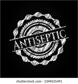 Antiseptic chalkboard emblem on black board