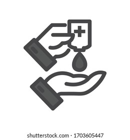 Antiseptic dark colored vector icon