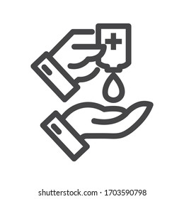Antiseptic dark colored vector line icon