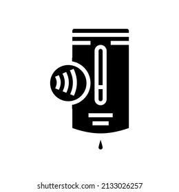 antiseptic dispenser contactless glyph icon vector. antiseptic dispenser contactless sign. isolated contour symbol black illustration