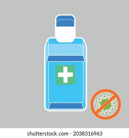 Antiseptic gel bottle simple Vector.