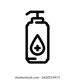 Antiseptic gel bottle symbol for disinfection and hygiene