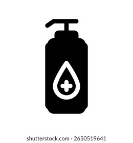 Antiseptic gel bottle symbol for disinfection and hygiene