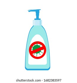 Antiseptic gel Isolated on a white background. Virus Prevention