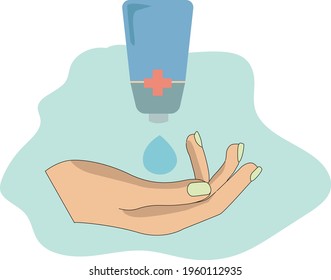 antiseptic for hand disinfection, health care, precautions against covid