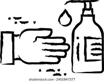 Antiseptic hand drawn vector illustration