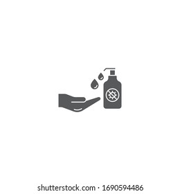 antiseptic for hands to avoid corona virus and keep hands clean vector icon isolated on white background