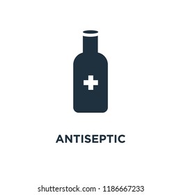 Antiseptic icon. Black filled vector illustration. Antiseptic symbol on white background. Can be used in web and mobile.