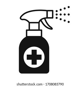 Antiseptic icon, hand sanitizers. Alcohol rub sanitizers kill most bacteria from hands and stop viruses spread prevention concept. Sanitizer bottle, wall mounted container – vector