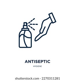 antiseptic icon from hygiene collection. Thin linear antiseptic, hygiene, soap outline icon isolated on white background. Line vector antiseptic sign, symbol for web and mobile