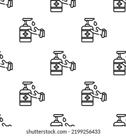 antiseptic icon pattern. Seamless antiseptic pattern on white background.