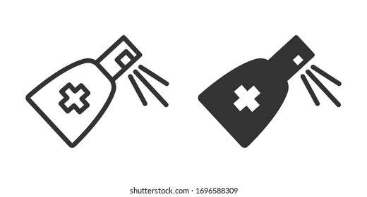 Antiseptic icon in two versions in simple design. Vector illustration