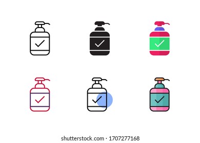 antiseptic icon vector with six different style design. isolated on white background