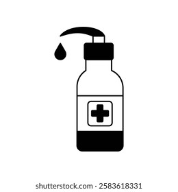 antiseptic icon with white background vector stock illustration