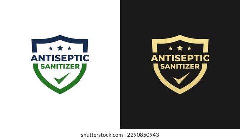 Antiseptic label vector or Antiseptic badge vector isolated in flat style. Best Antiseptic label vector for product packaging design element. Simple Antiseptic badge vector isolated.