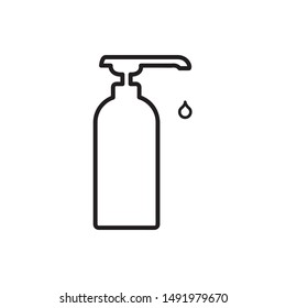 Antiseptic Linear Icon Editable stroke. Dispenser vector symbol, thin icons