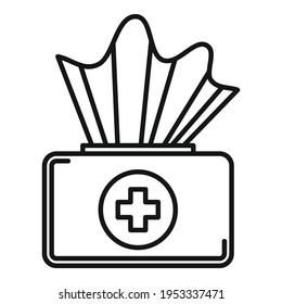 Antiseptic medical napkin icon. Outline Antiseptic medical napkin vector icon for web design isolated on white background