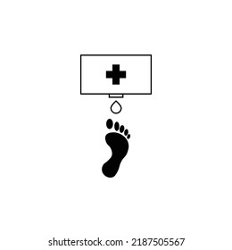 Antiseptic on leg dripping sign