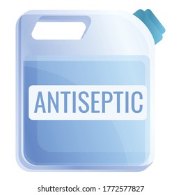 Antiseptic plastic canister icon. Cartoon of antiseptic plastic canister vector icon for web design isolated on white background