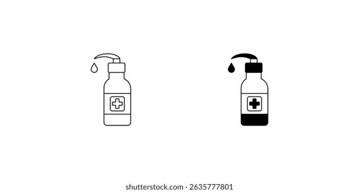 antiseptic set icon with white background vector stock illustration