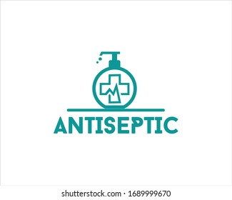 antiseptic soap, hand washing, logo vector soap bottle