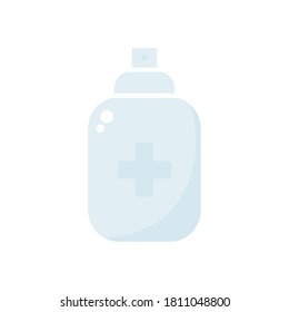 Antiseptic spray blue icon. Antiseptic outline bottle vector illustration isolated on white background.
