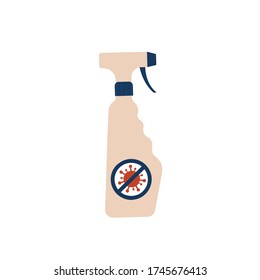 Antiseptic in a spray bottle. Vector illustration, flat cartoon design, eps 10.