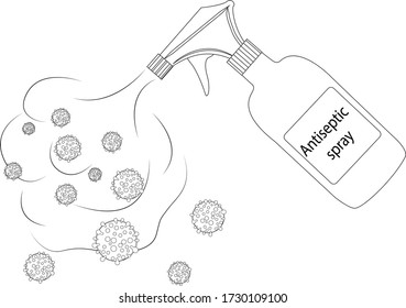 Antiseptic spray vector illustration on a white background