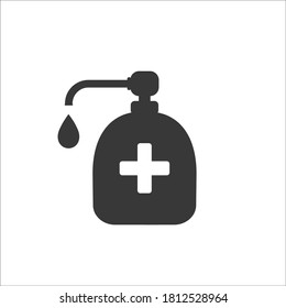 Antiseptic vector icon Hygiene Virus hand care. Flat design illustration