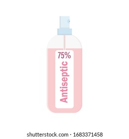 
Antiseptic vector icon. Vector antiseptic icons on white background. 75% ethanol disinfectant solution. Pink