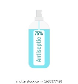 Antiseptic vector icon. Vector icon isolated on white background antiseptic . 75% ethanol disinfectant solution.
blue