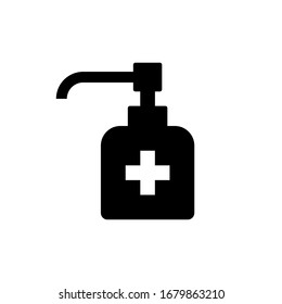 Antiseptic vector isolated icon on white background. Hygiene virus hand wash health care. Dispenser icon or sign. EPS 10