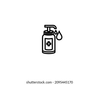 Antiseptic vector isolated outline icon. Disinfectant vector icon illustration