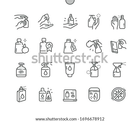 Antiseptic Well-crafted Pixel Perfect Vector Thin Line Icons 30 2x Grid for Web Graphics and Apps. Simple Minimal Pictogram