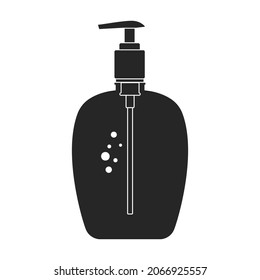 Antiseptische Kalmare Seife Vektorsymbol.Schwarze Vektorsymbol einzeln auf weißem Hintergrund antiseptische flüssige Seife.