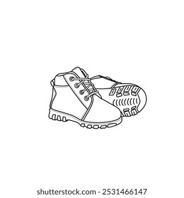 Anti-slip high-top ankle sneakers. Toddler, baby, and infant pre-walker shoes. Hand-drawn illustration sneakers isolated on a white background.