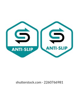 Anti-slip logo design vector. Suitable for product label, caution and health