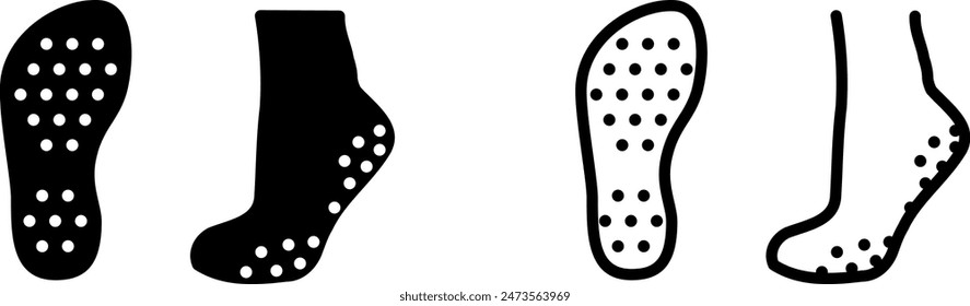 Antislip socks icon , vector illustration