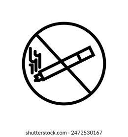 Anti-Smoking Cigarette Icon for Health Campaigns