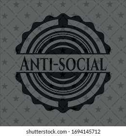 Anti-social black emblem. Vintage. Vector Illustration. Detailed.