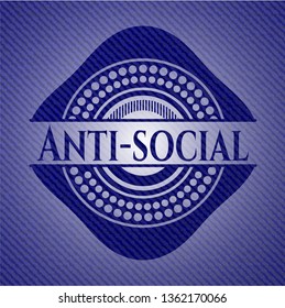 Anti-social emblem with denim texture