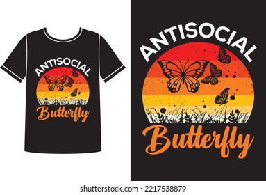 Antisocial fly t-shirt design template