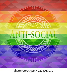 Anti-social lgbt colors emblem 