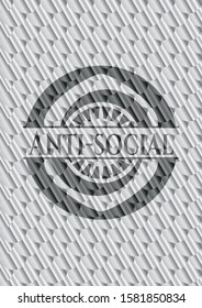 Anti-social shiny silver emblem. Scales pattern. Vector Illustration. Detailed.