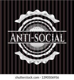 Anti-social silvery emblem or badge. Vector Illustration. Mosaic.