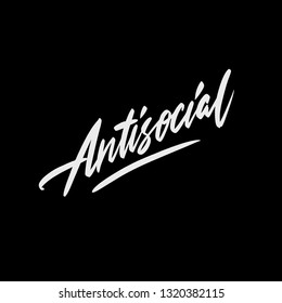 Antisocial. Sticker for social media content. Vector hand drawn illustration design. 