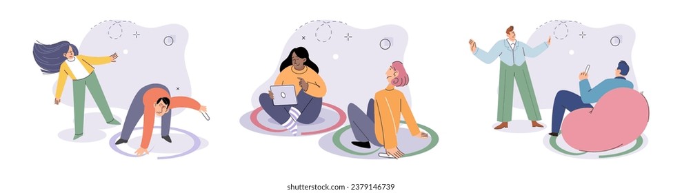 Antisocial vector illustration. Introverted individuals may find solace in solitary activities and personal reflection Reserved individuals may feel more comfortable in smaller, intimate social