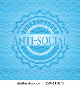 Anti-social water badge background. Vector Illustration. Detailed.